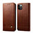 Funda de Cuero Cartera con Soporte Carcasa L07 para Apple iPhone 12 Pro Marron