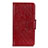 Funda de Cuero Cartera con Soporte Carcasa L07 para Oppo Reno5 Pro+ Plus 5G Rojo