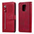Funda de Cuero Cartera con Soporte Carcasa L07 para Xiaomi Poco M2 Pro Rojo