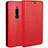 Funda de Cuero Cartera con Soporte Carcasa L07 para Xiaomi Redmi 8 Rojo