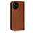 Funda de Cuero Cartera con Soporte Carcasa L08 para Apple iPhone 12 Mini Marron Claro