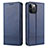 Funda de Cuero Cartera con Soporte Carcasa L08 para Apple iPhone 12 Pro Azul