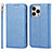 Funda de Cuero Cartera con Soporte Carcasa L08 para Apple iPhone 14 Pro Azul