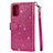 Funda de Cuero Cartera con Soporte Carcasa L08 para Samsung Galaxy S20 5G Rosa Roja