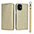 Funda de Cuero Cartera con Soporte Carcasa L09 para Apple iPhone 12 Oro