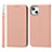 Funda de Cuero Cartera con Soporte Carcasa L10 para Apple iPhone 13 Mini Oro Rosa