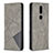 Funda de Cuero Cartera con Soporte Carcasa L12 para Nokia 2.4 Gris