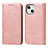 Funda de Cuero Cartera con Soporte Carcasa L14 para Apple iPhone 13 Mini Oro Rosa