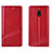 Funda de Cuero Cartera con Soporte Carcasa L15 para Xiaomi Redmi 8A Rojo