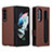 Funda de Cuero Cartera con Soporte Carcasa L15Z para Samsung Galaxy Z Fold4 5G Marron