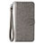 Funda de Cuero Cartera con Soporte Carcasa L18 para Huawei Honor 9C Gris