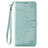 Funda de Cuero Cartera con Soporte Carcasa L18 para Huawei Y7p Verde