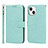 Funda de Cuero Cartera con Soporte Carcasa L19 para Apple iPhone 13 Menta Verde