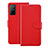 Funda de Cuero Cartera con Soporte Carcasa L19 para Huawei Honor 30S Rojo