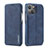 Funda de Cuero Cartera con Soporte Carcasa LC1 para Apple iPhone 13 Azul