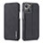 Funda de Cuero Cartera con Soporte Carcasa LC1 para Apple iPhone 13 Negro