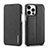Funda de Cuero Cartera con Soporte Carcasa LC1 para Apple iPhone 13 Pro Max Negro