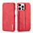 Funda de Cuero Cartera con Soporte Carcasa LC1 para Apple iPhone 13 Pro Rojo