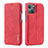 Funda de Cuero Cartera con Soporte Carcasa LC1 para Apple iPhone 13 Rojo