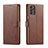 Funda de Cuero Cartera con Soporte Carcasa LC1 para Samsung Galaxy A73 5G Marron