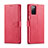 Funda de Cuero Cartera con Soporte Carcasa LC1 para Samsung Galaxy M52 5G Rosa Roja