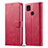 Funda de Cuero Cartera con Soporte Carcasa LC1 para Xiaomi Redmi 10A 4G Rosa Roja