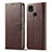 Funda de Cuero Cartera con Soporte Carcasa LC1 para Xiaomi Redmi 9C Marron