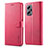 Funda de Cuero Cartera con Soporte Carcasa LC1 para Xiaomi Redmi Note 11T Pro+ Plus 5G Rosa Roja