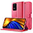 Funda de Cuero Cartera con Soporte Carcasa LC2 para Xiaomi Poco F4 5G Rosa Roja
