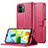Funda de Cuero Cartera con Soporte Carcasa LC2 para Xiaomi Redmi A2 Rosa Roja
