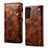 Funda de Cuero Cartera con Soporte Carcasa M01T para Samsung Galaxy S21 Plus 5G Marron