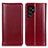 Funda de Cuero Cartera con Soporte Carcasa M02L para Samsung Galaxy S22 Ultra 5G Rojo