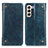 Funda de Cuero Cartera con Soporte Carcasa M04L para Samsung Galaxy S22 5G Azul