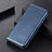 Funda de Cuero Cartera con Soporte Carcasa M05L para Samsung Galaxy S22 Ultra 5G Azul