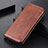 Funda de Cuero Cartera con Soporte Carcasa M05L para Samsung Galaxy S22 Ultra 5G Marron