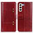 Funda de Cuero Cartera con Soporte Carcasa M06L para Samsung Galaxy S22 5G Rojo