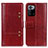 Funda de Cuero Cartera con Soporte Carcasa M06L para Xiaomi Redmi Note 10 Pro 5G Rojo