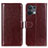 Funda de Cuero Cartera con Soporte Carcasa M07L para Oppo Reno8 5G Marron