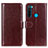Funda de Cuero Cartera con Soporte Carcasa M07L para Xiaomi Redmi Note 8 (2021) Marron