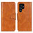 Funda de Cuero Cartera con Soporte Carcasa M09L para Samsung Galaxy S21 Ultra 5G Marron