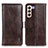 Funda de Cuero Cartera con Soporte Carcasa M11L para Samsung Galaxy S21 5G Marron