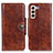 Funda de Cuero Cartera con Soporte Carcasa M12L para Samsung Galaxy S21 5G Marron