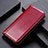 Funda de Cuero Cartera con Soporte Carcasa M12L para Samsung Galaxy S21 Ultra 5G Rojo