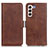 Funda de Cuero Cartera con Soporte Carcasa M15L para Samsung Galaxy S21 5G Marron