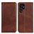 Funda de Cuero Cartera con Soporte Carcasa M17L para Samsung Galaxy S22 Ultra 5G Marron