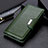 Funda de Cuero Cartera con Soporte Carcasa M22L para Samsung Galaxy S21 Ultra 5G Verde