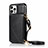 Funda de Cuero Cartera con Soporte Carcasa N03 para Apple iPhone 12 Pro Max Negro