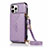 Funda de Cuero Cartera con Soporte Carcasa N03 para Apple iPhone 12 Pro Max Purpura Claro