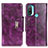 Funda de Cuero Cartera con Soporte Carcasa N04P para Motorola Moto E40 Morado