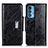 Funda de Cuero Cartera con Soporte Carcasa N04P para Motorola Moto Edge 20 Pro 5G Negro